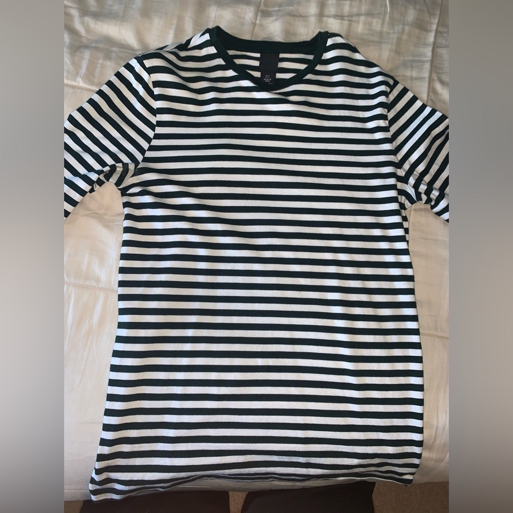 Mens H&M Striped Long Sleeve Shirt